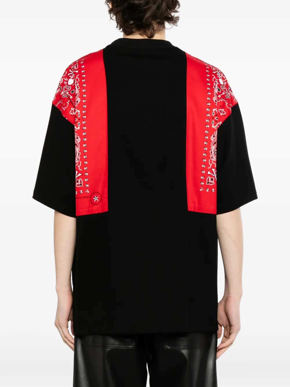 Mastermind Japan T-shirt met bandanaprint Zwart