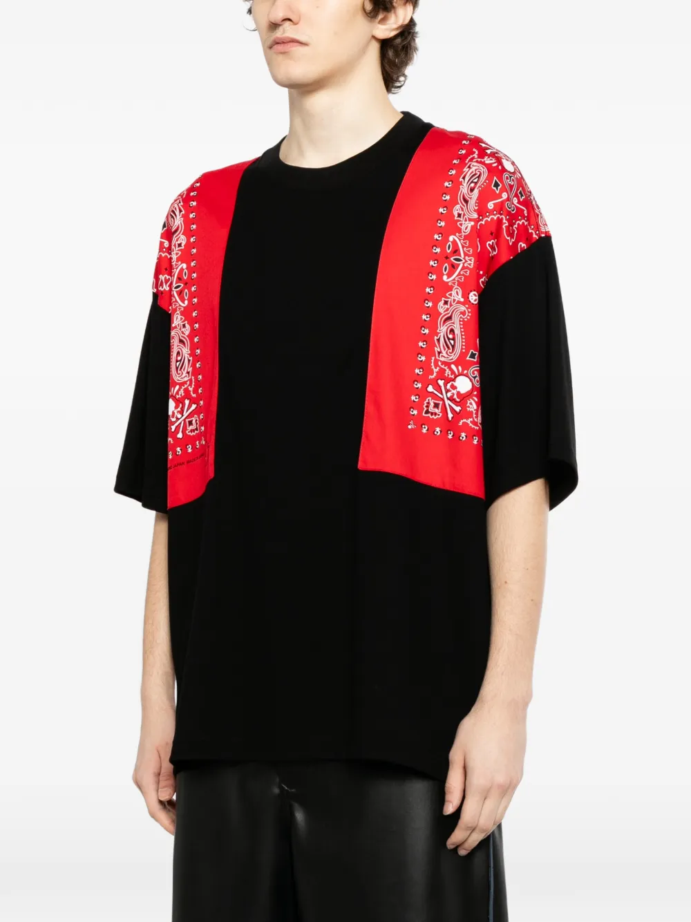 Mastermind Japan T-shirt met bandanaprint Zwart