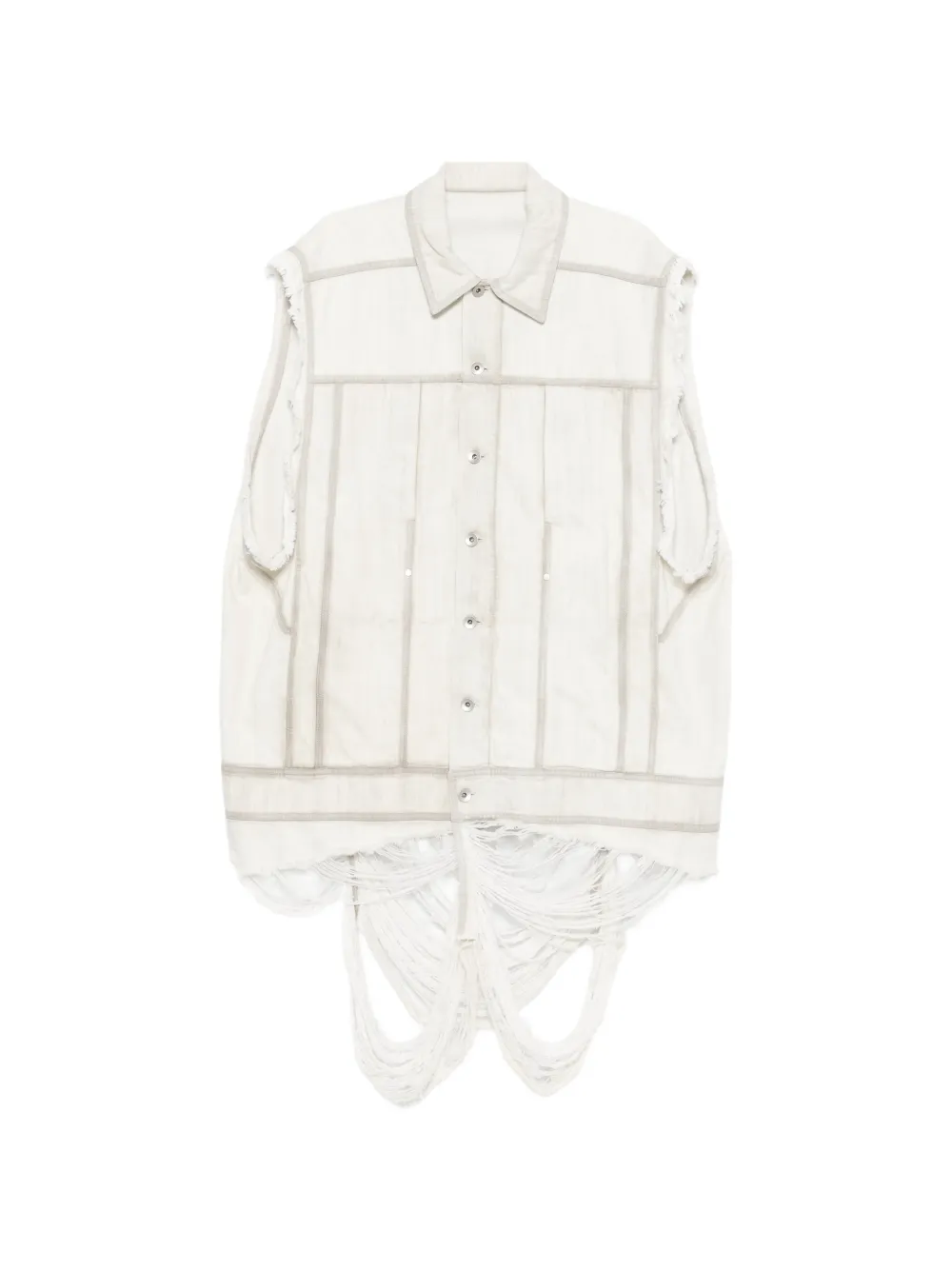 Rick Owens frayed denim gilet - Toni neutri