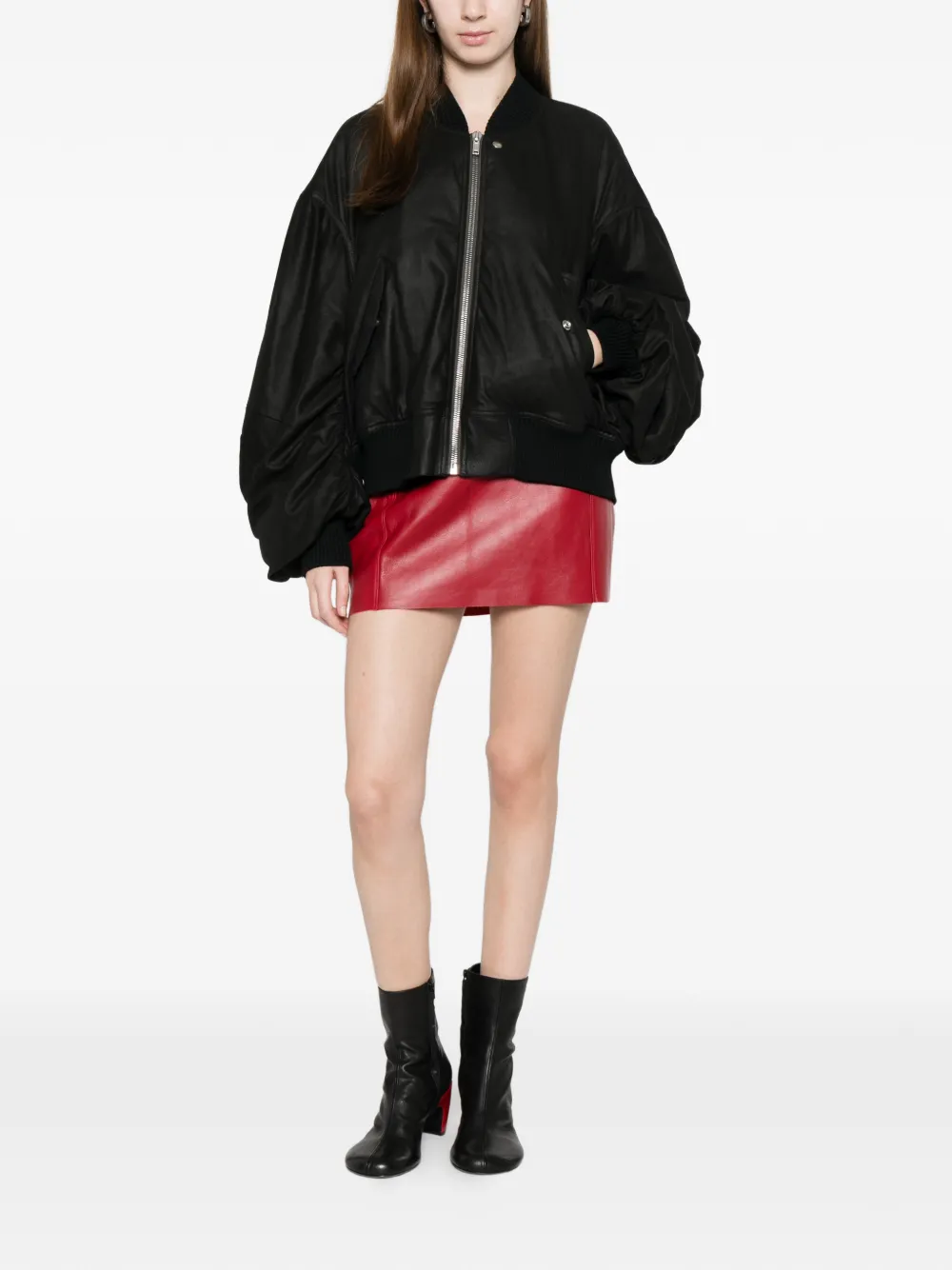 Rick Owens Leren bomberjack Zwart