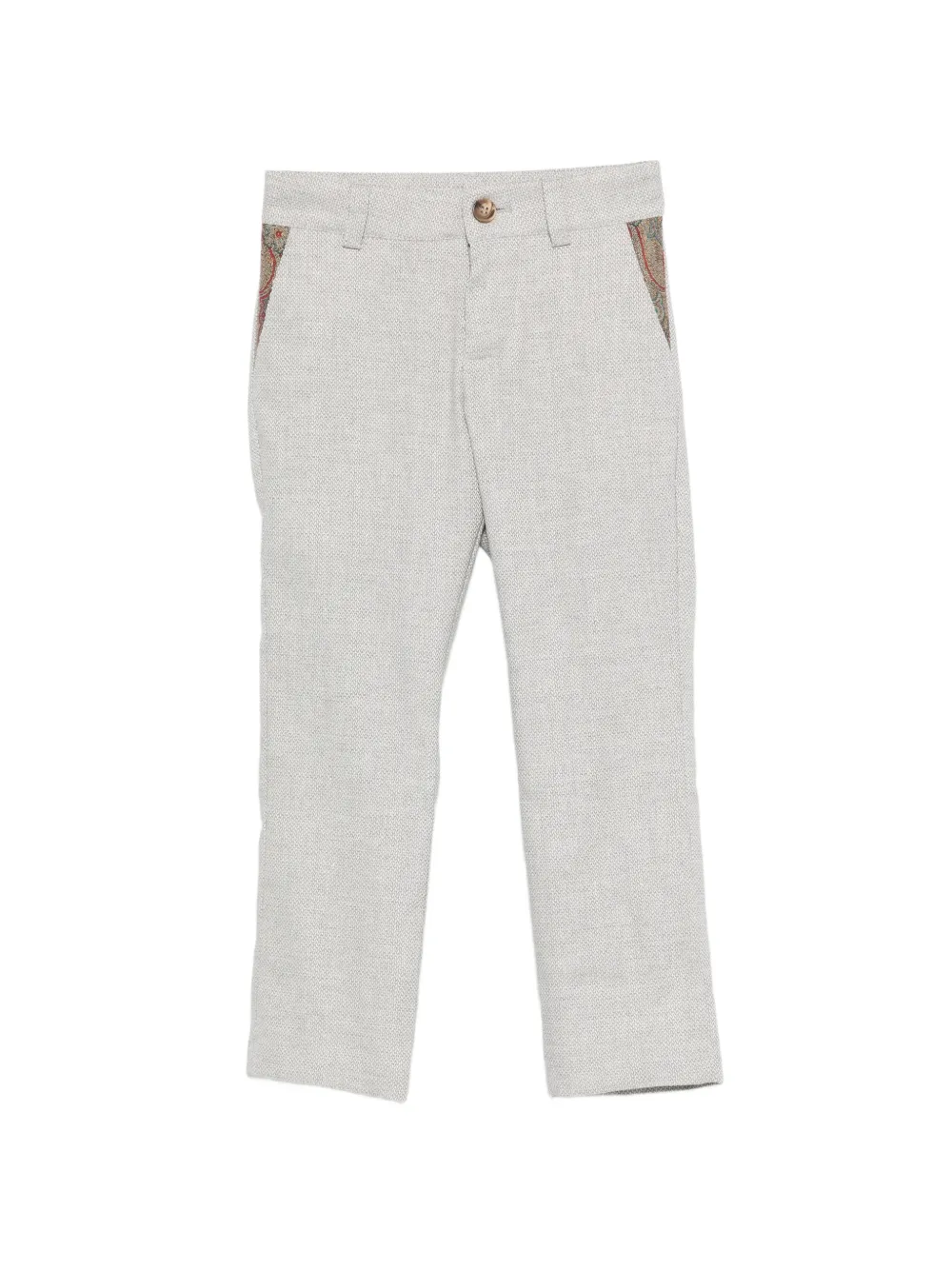 ETRO KIDS paisley-print-pockets trousers - Grigio