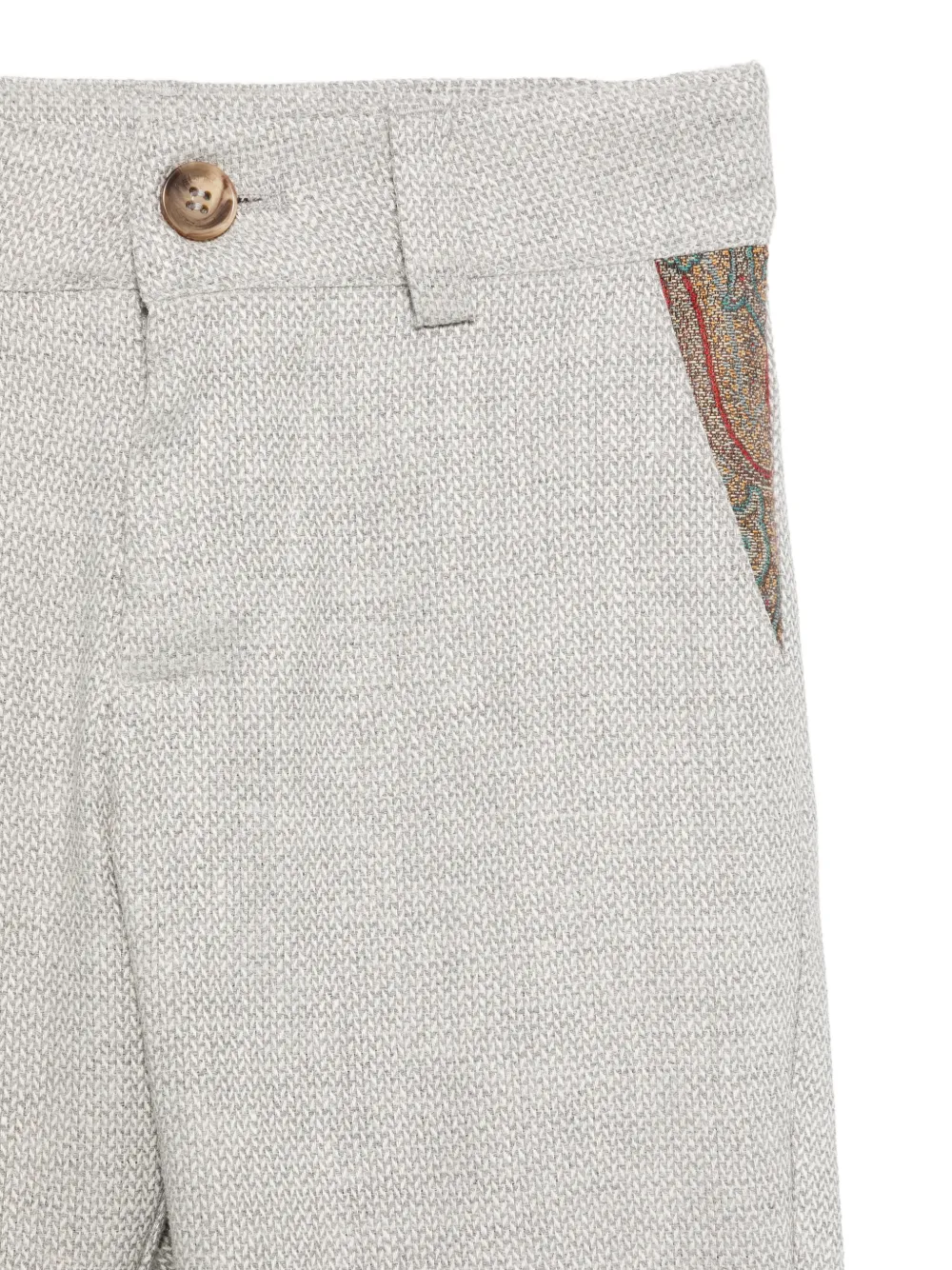  Etro Kids Paisley-print-pockets Trousers - Grey 