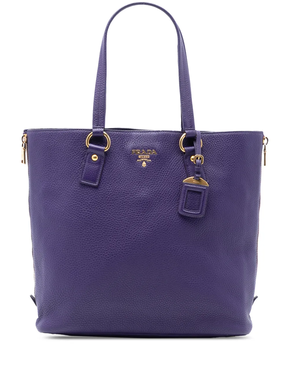 Prada Pre-Owned 2000-2025 Vitello Daino Side Zip tote bag - Purple