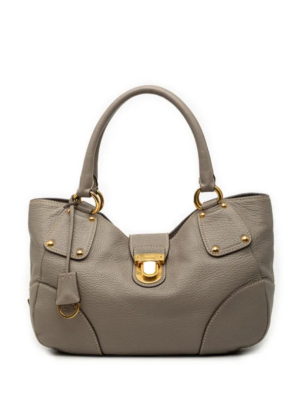 Prada Pre-owned 2013-2025 Vitello Daino Shoulder Bag in Grey