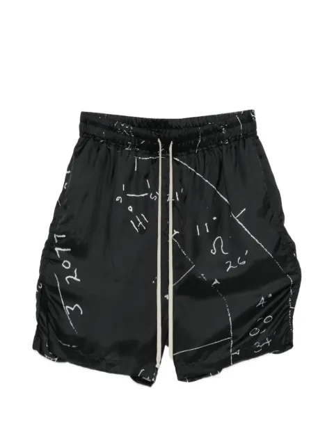 Rick Owens graphic-print drawstring shorts