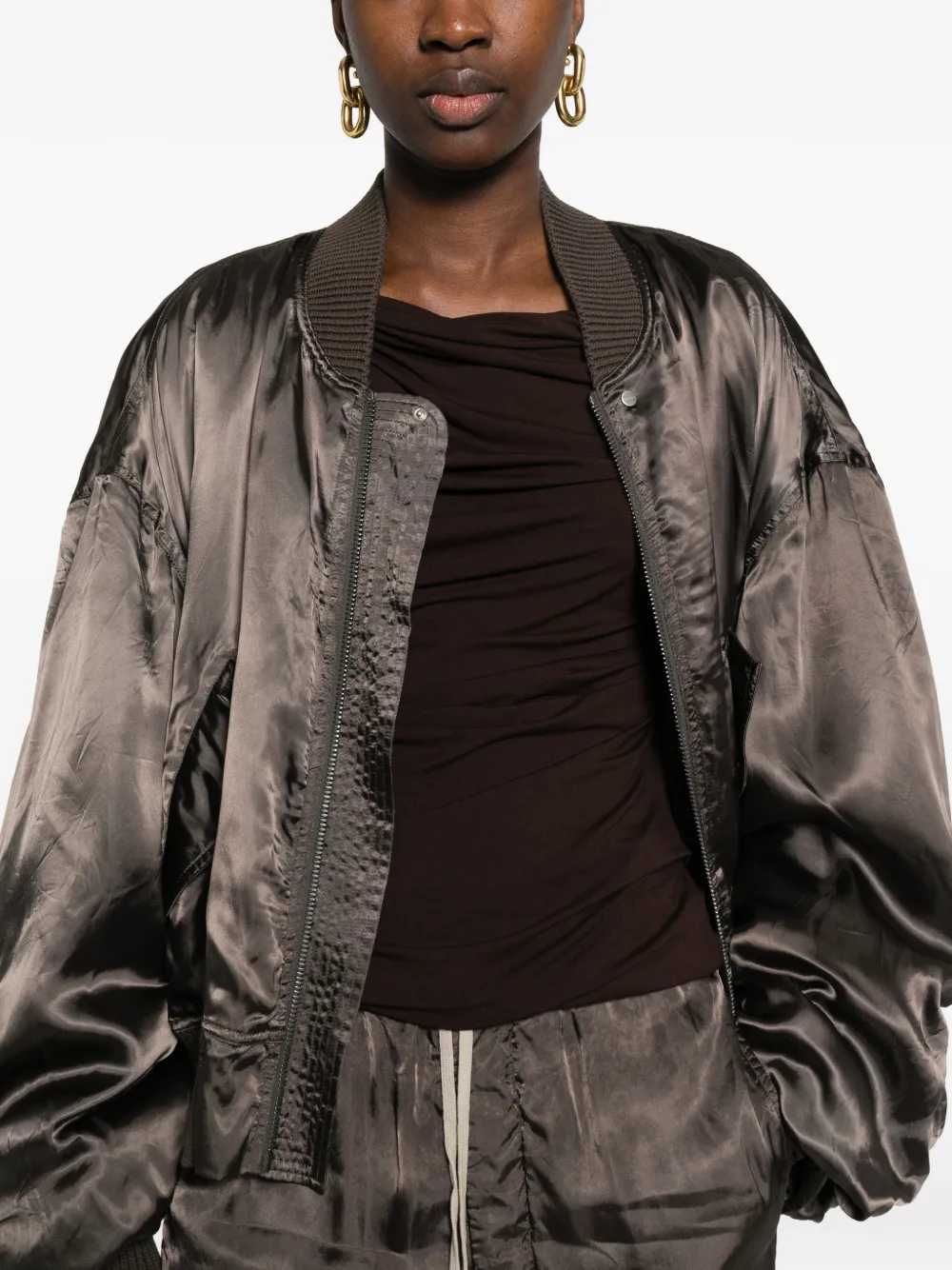 Rick Owens Bomberjack met rits Bruin