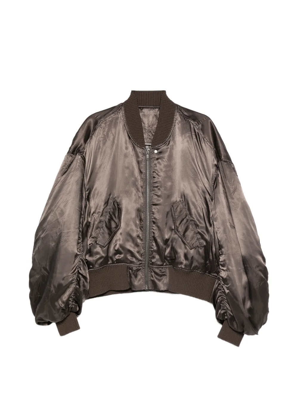 Rick Owens zip-up bomber jacket - Braun