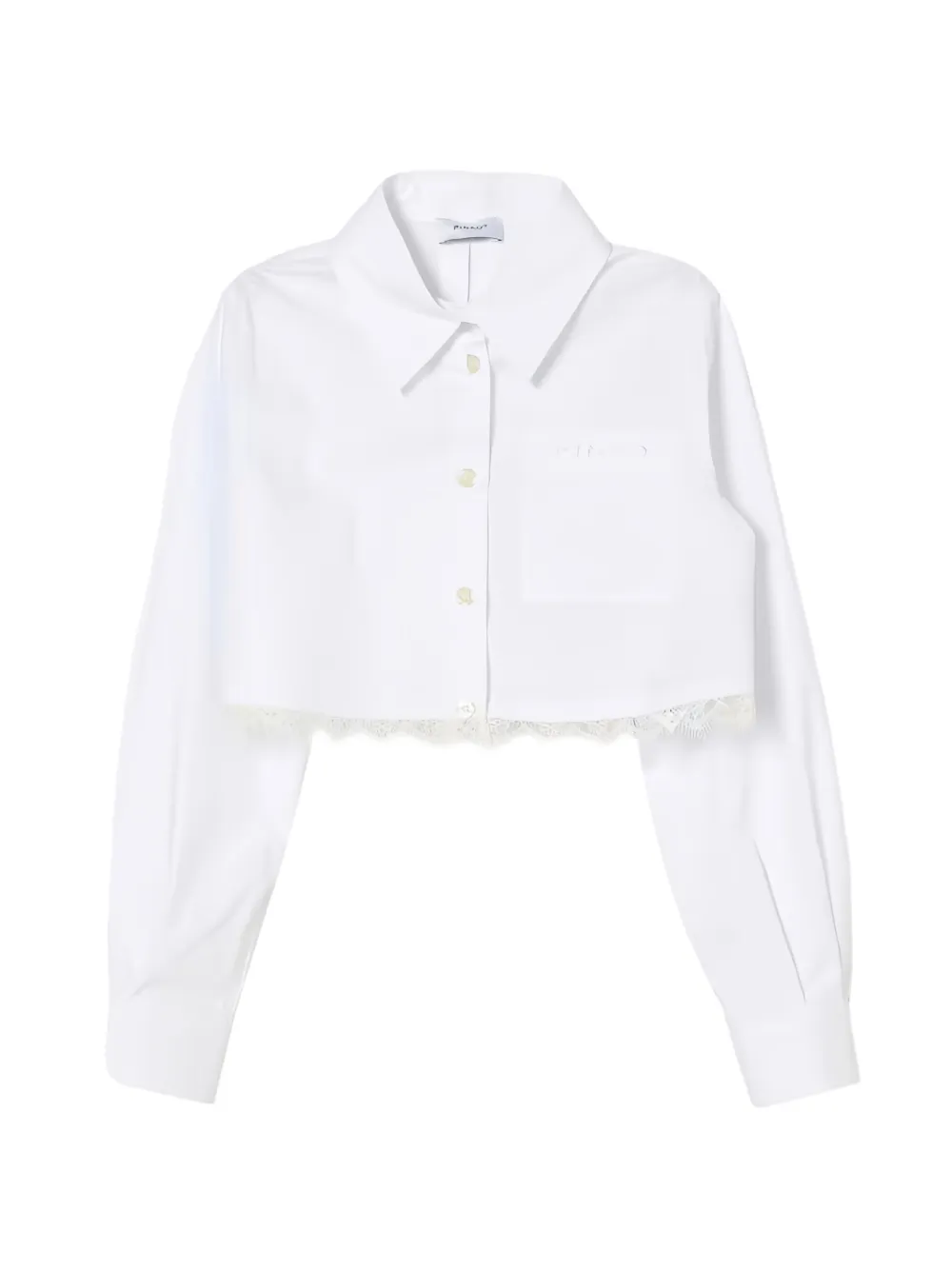 Pinko Kids' Lace-trim Shirt In White