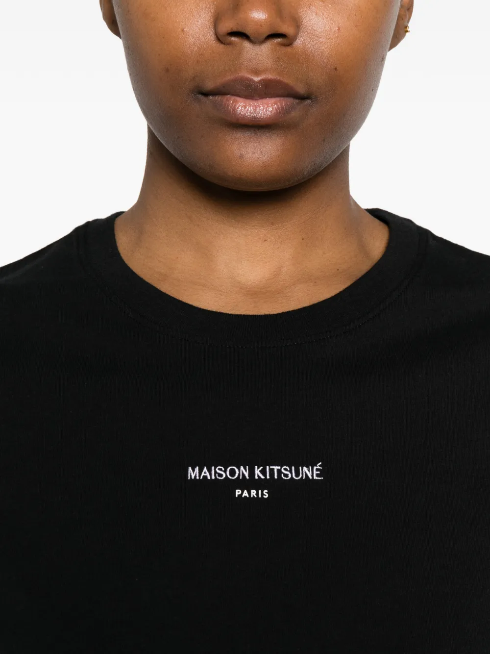 Maison Kitsuné T-shirt met logo Zwart