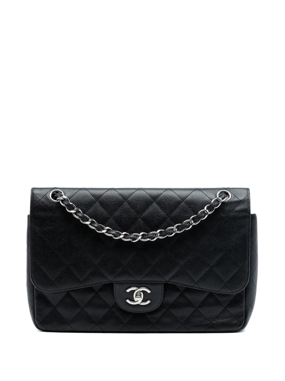 CHANEL Pre-Owned 2011 Jumbo Classic Caviar Double Flap shoulder bag - Nero