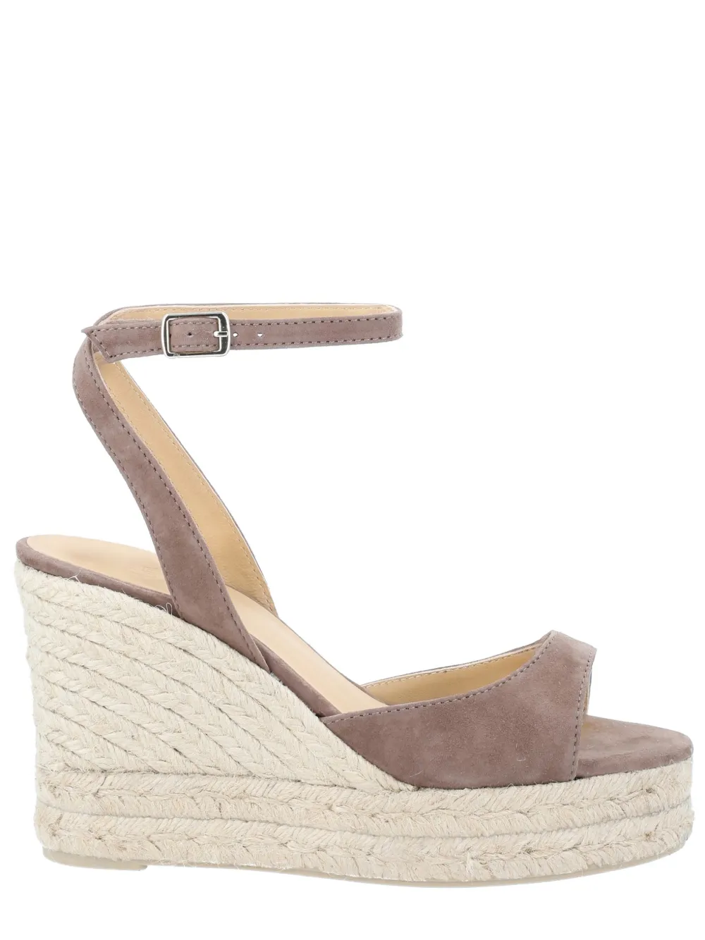 Castañer Brook suède espadrilles met sleehak Beige