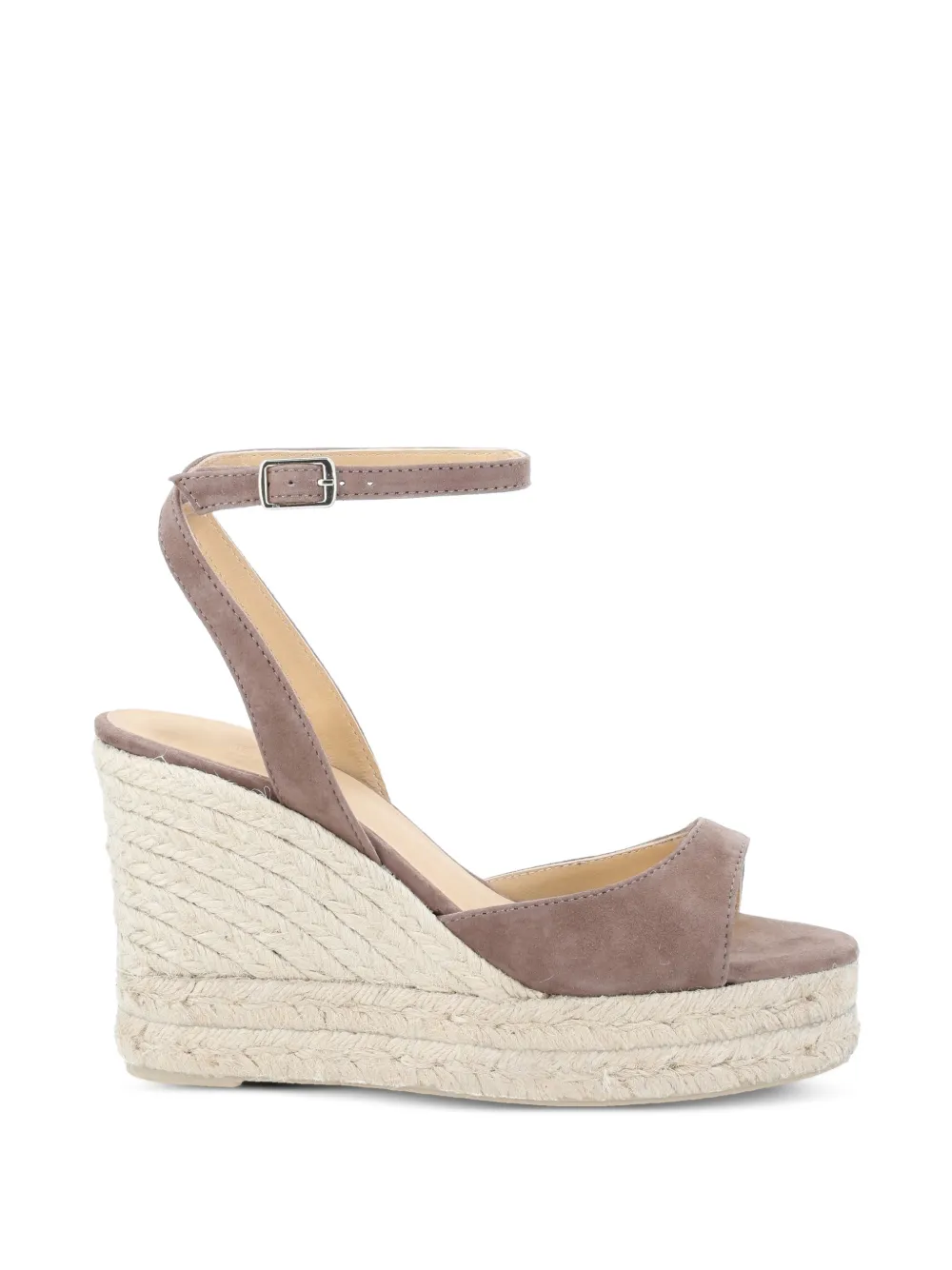 Castañer Brook suède espadrilles met sleehak Beige