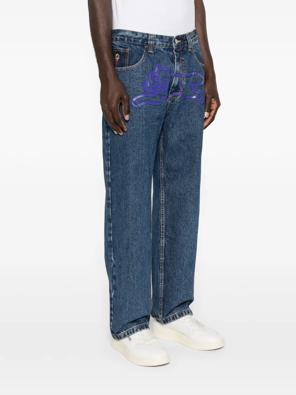ICECREAM Double Scoop jeans met hond Blauw