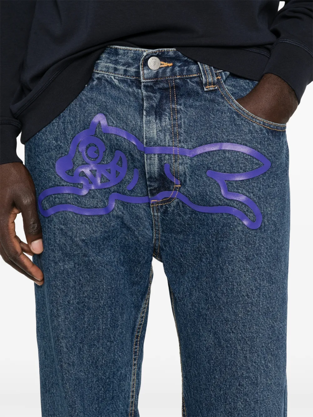 ICECREAM Double Scoop jeans met hond Blauw
