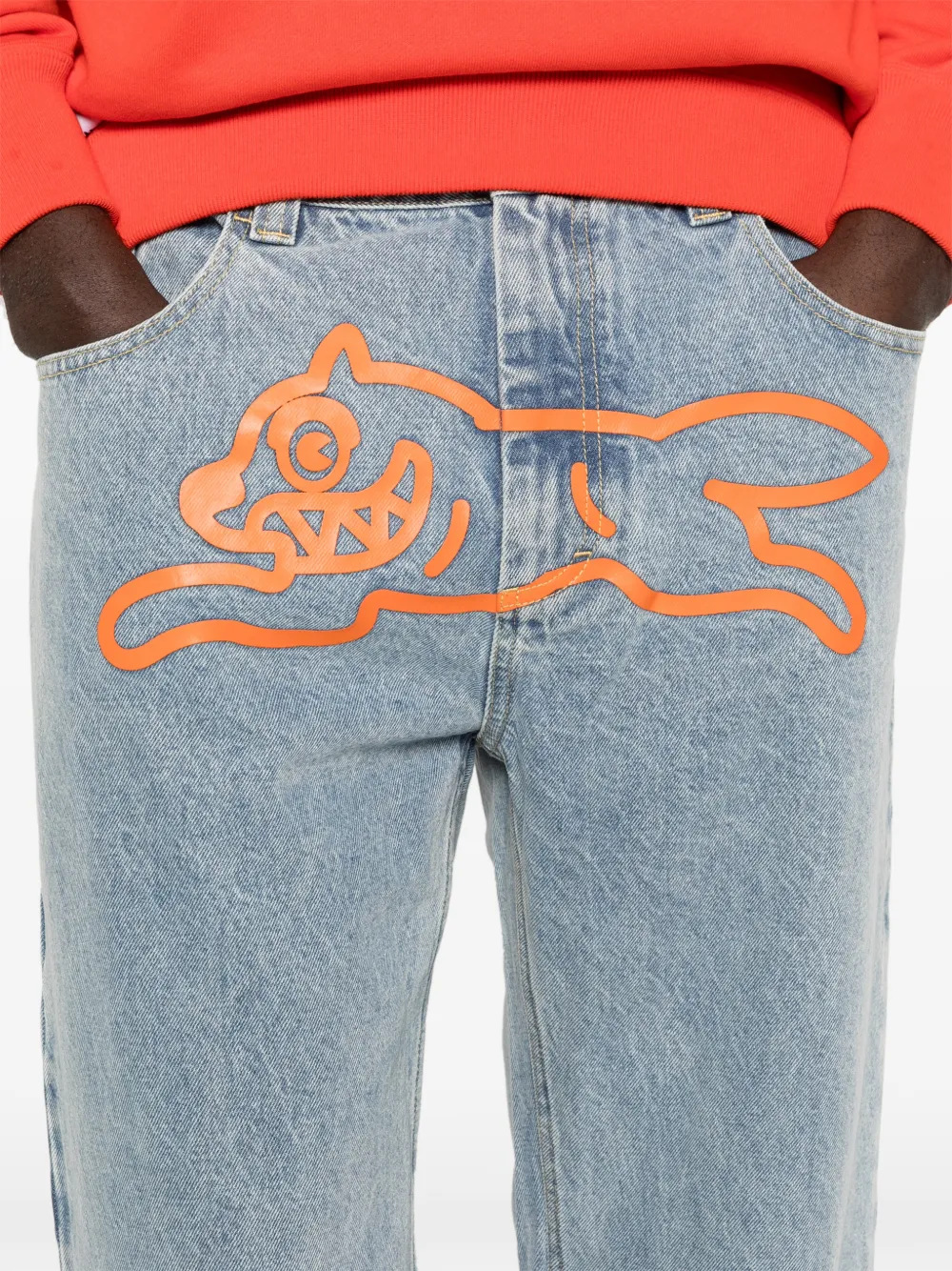 ICECREAM Running Dog Double Scoop jeans met print Blauw