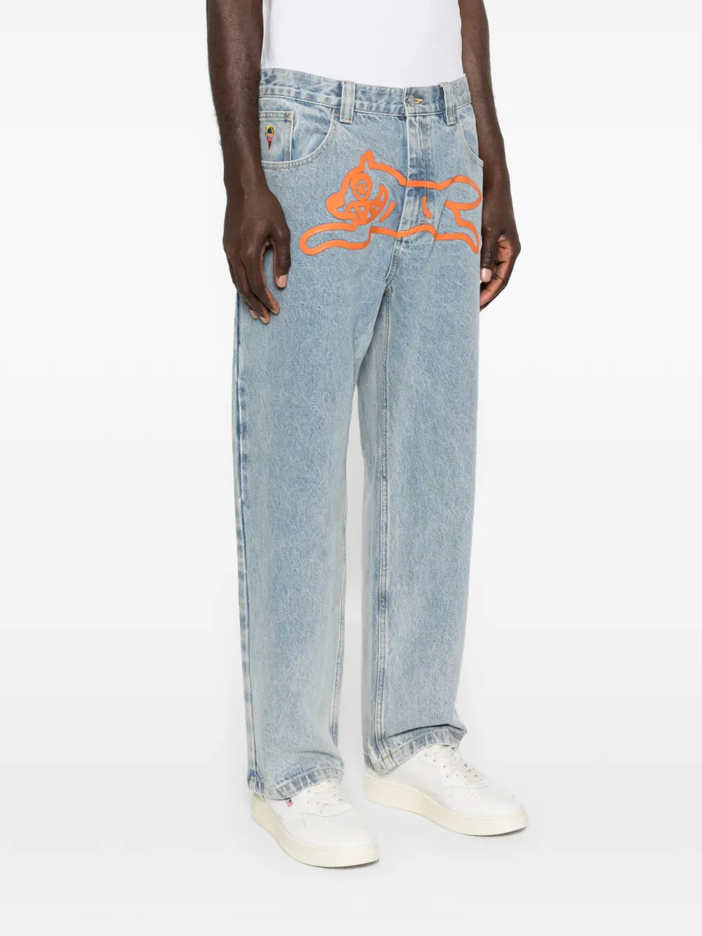  Icecream Running Dog Double Scoop Graphic Jeans - Blue 
