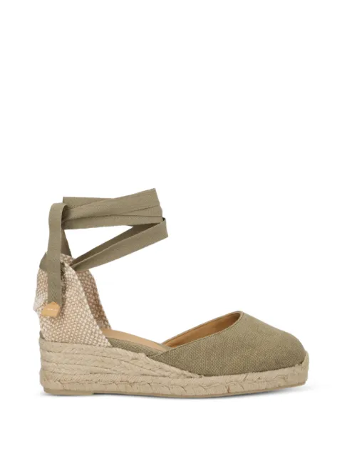Castañer tie-fastening wedge espadrilles