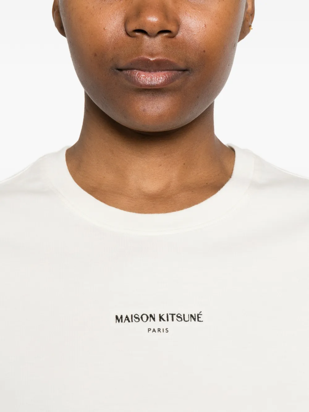 Maison Kitsuné T-shirt met logo Beige