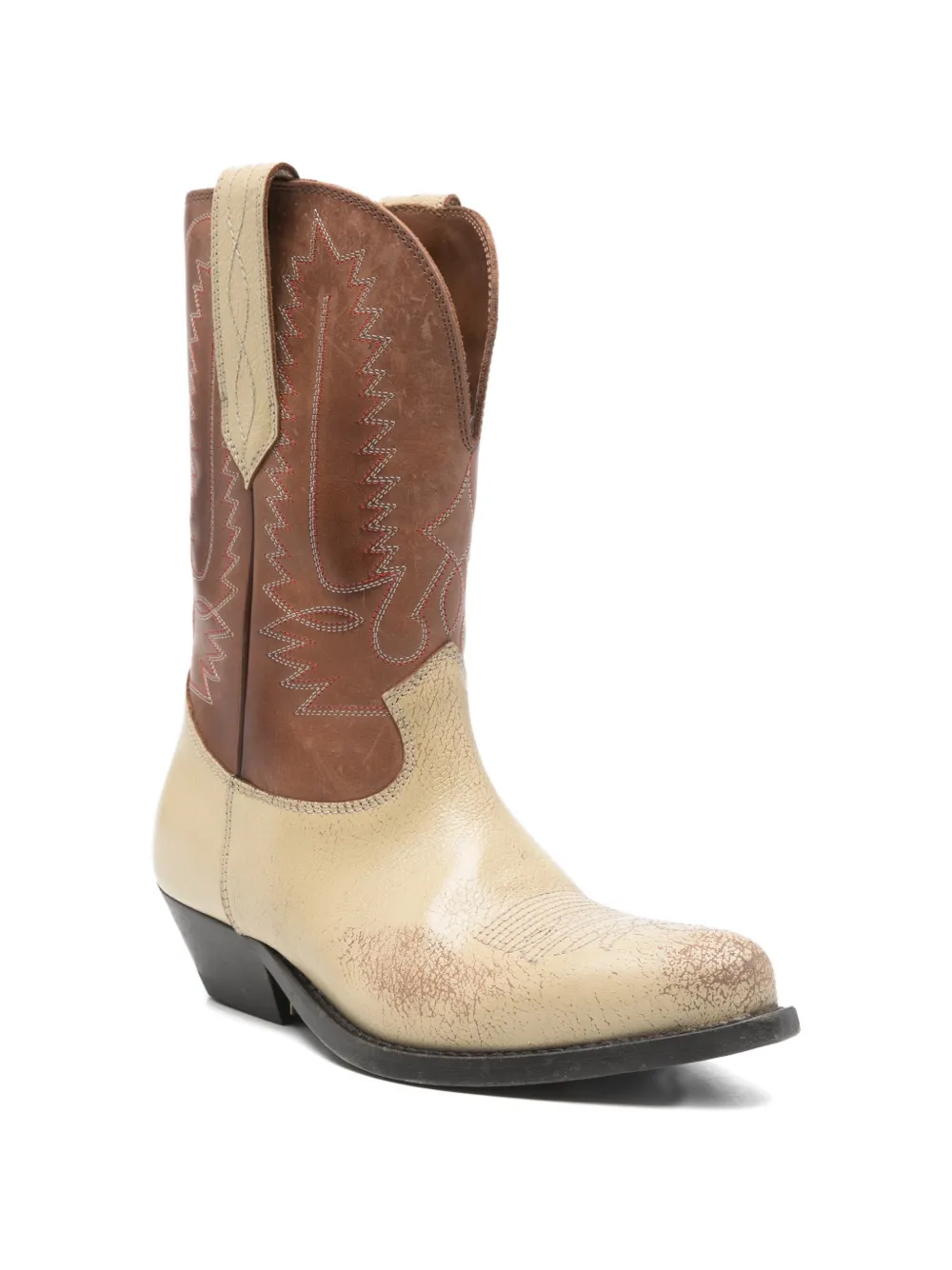 Golden Goose Wish Star laarzen in western-stijl met borduurwerk Bruin