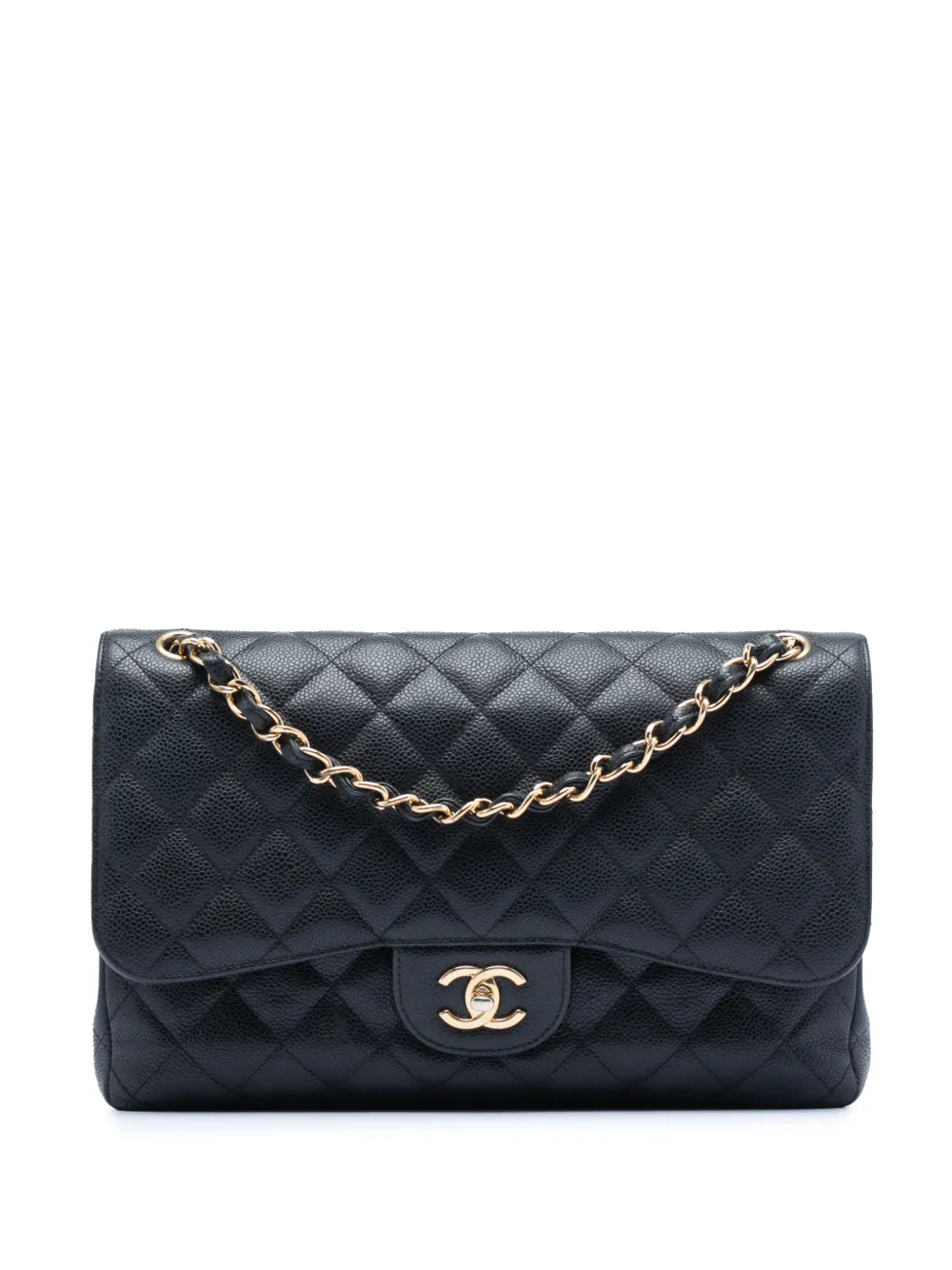 CHANEL Pre-Owned 2016-2017 Jumbo Classic Caviar Double Flap shoulder bag - Nero
