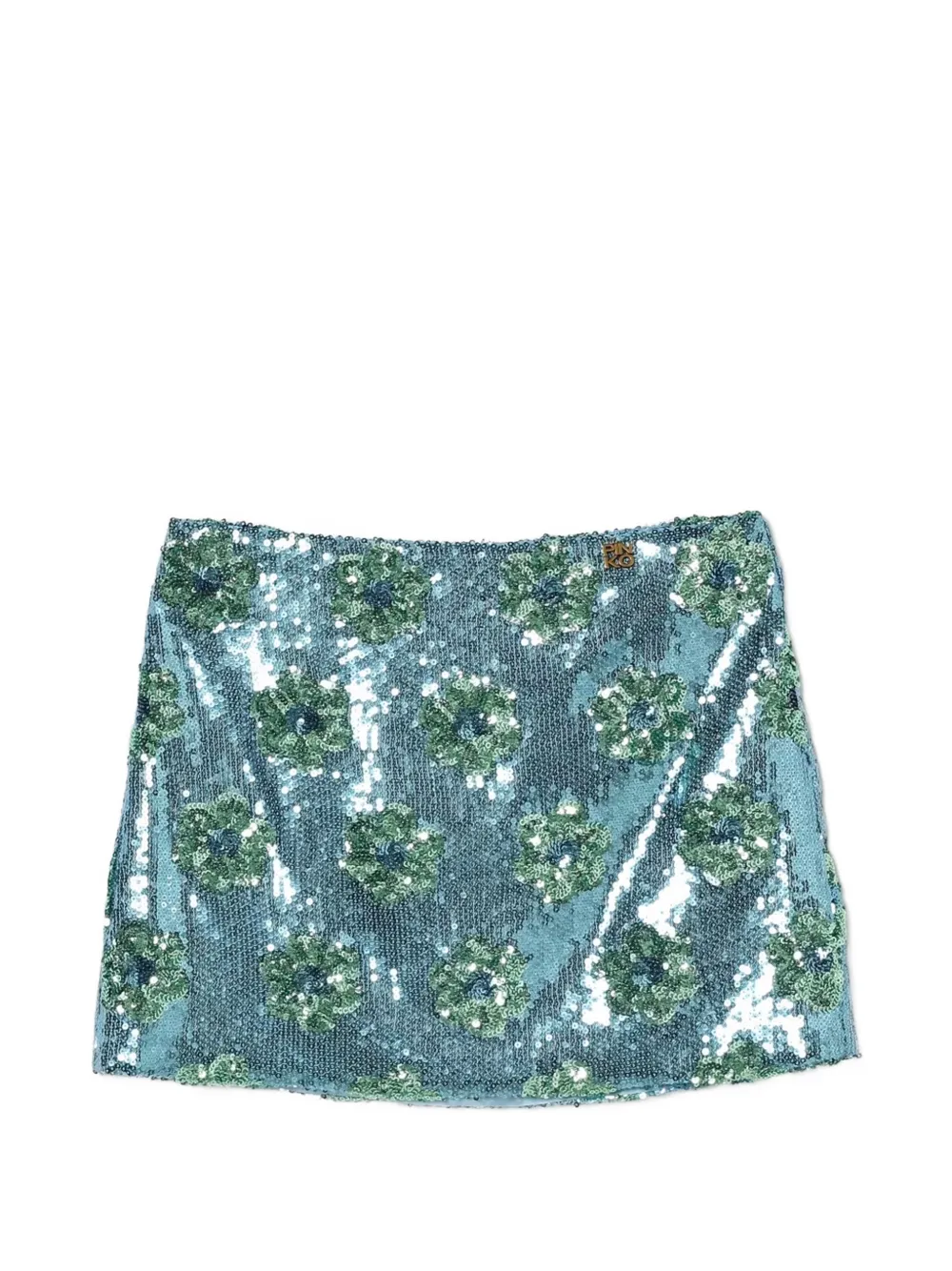 Pinko Kids floral sequined skirt - Blu