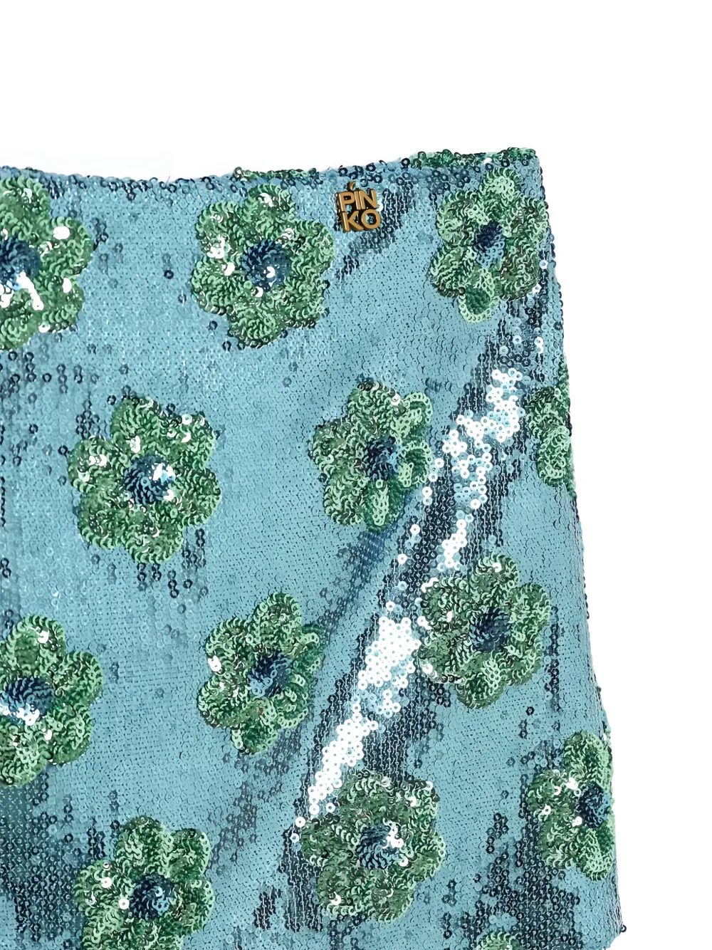  Pinko Kids Floral Sequined Skirt - Blue 