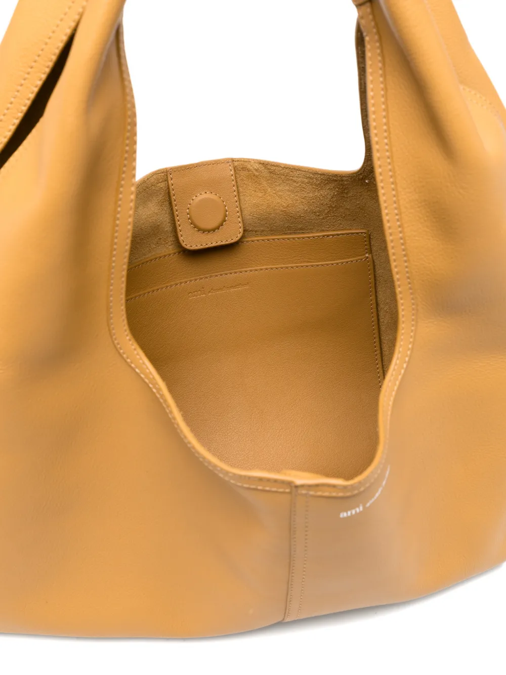 AMI Paris Supple Leather Etienne Shoulder Bag in Brown, view 5