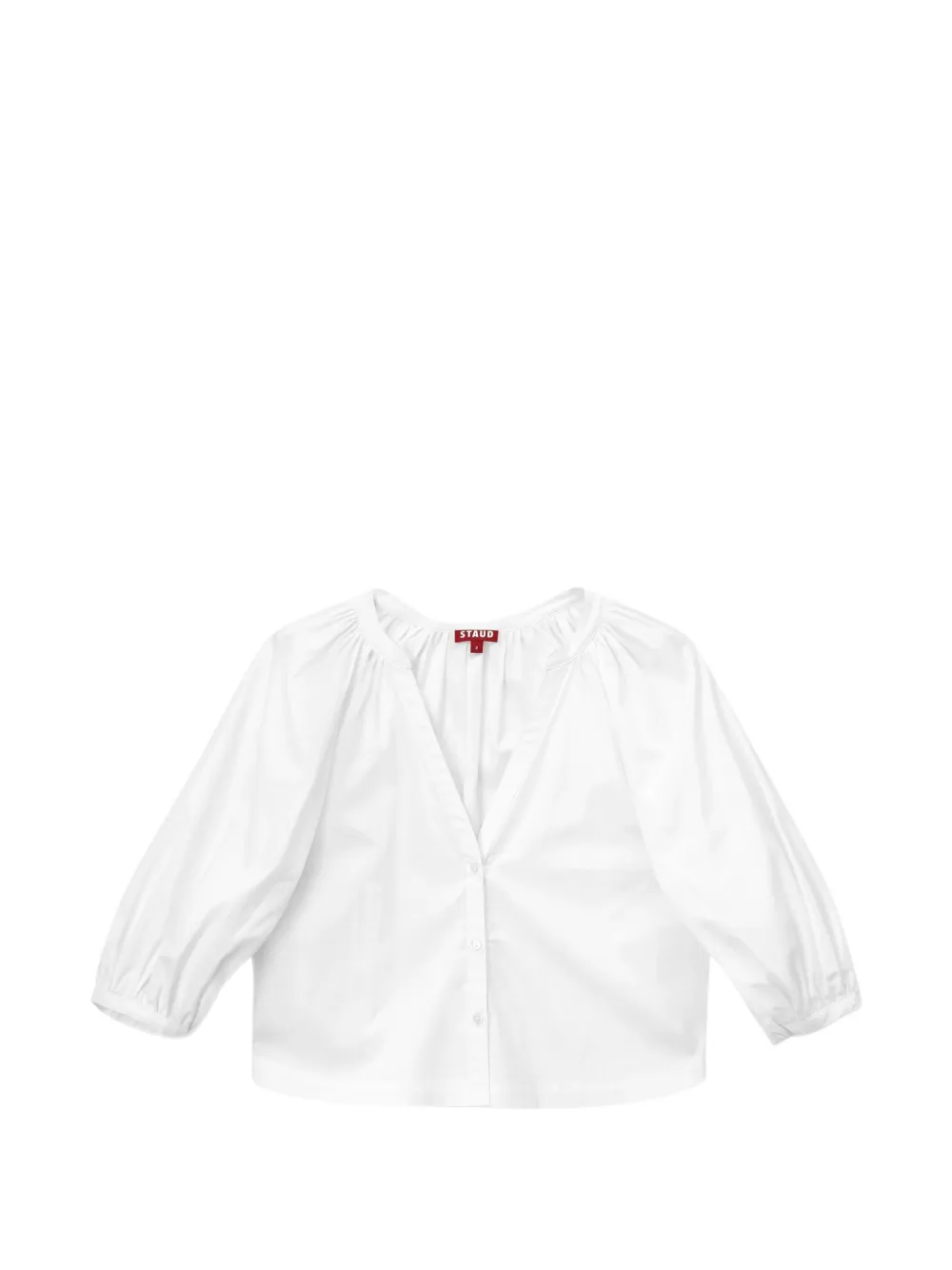 STAUD Dill balloon-sleeve blouse Wit