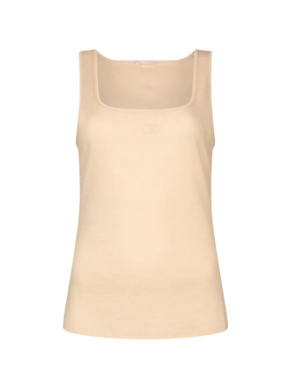 LIU JO logo-embroidered scoop-neck tank top - Toni neutri