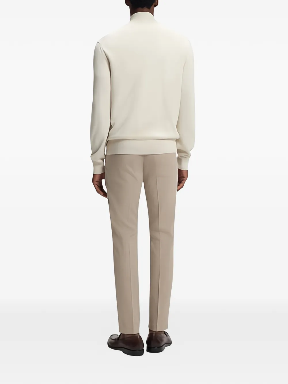 Boss Cotton Zip-up Cardigan - Neutrals 