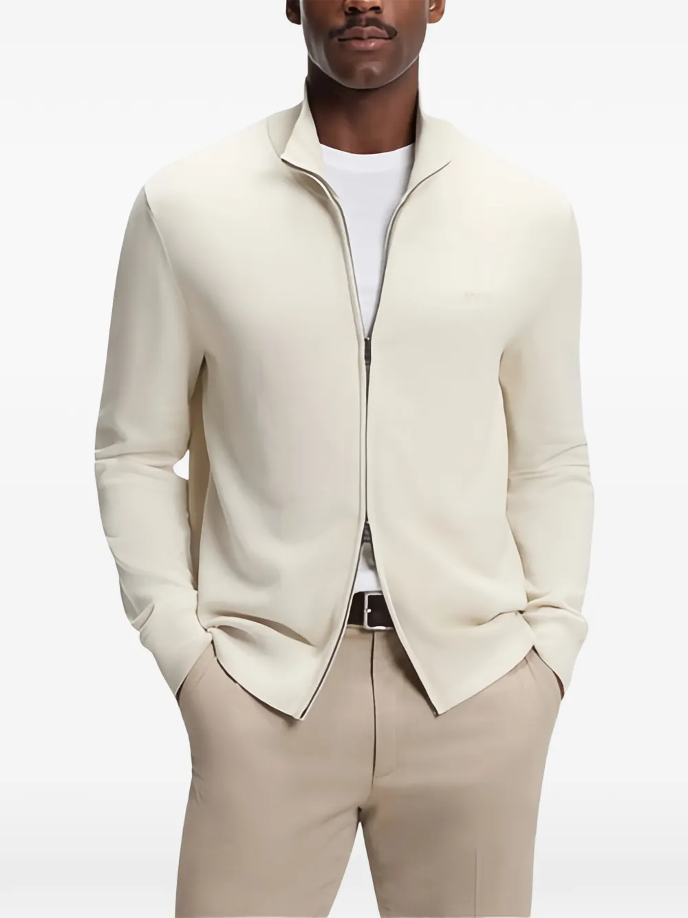 BOSS Vest met rits Beige