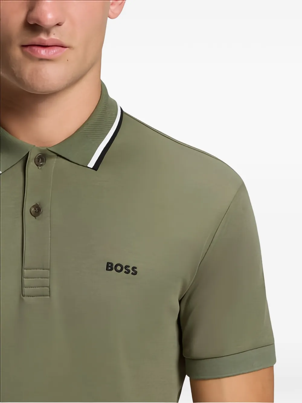 BOSS Paddy katoenen slim-fit poloshirt Groen