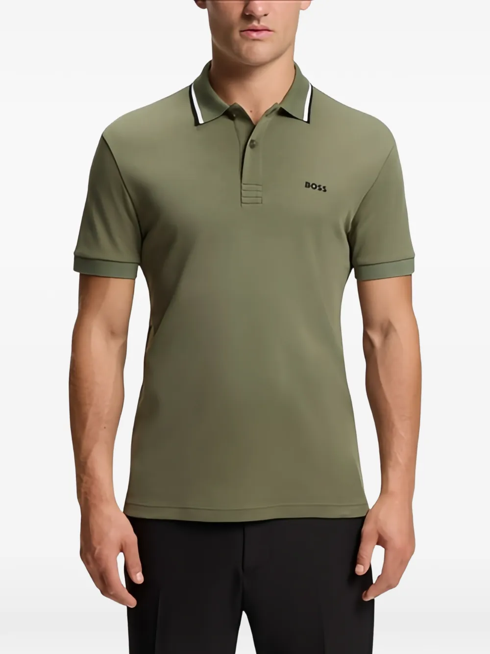 BOSS Paddy katoenen slim-fit poloshirt Groen