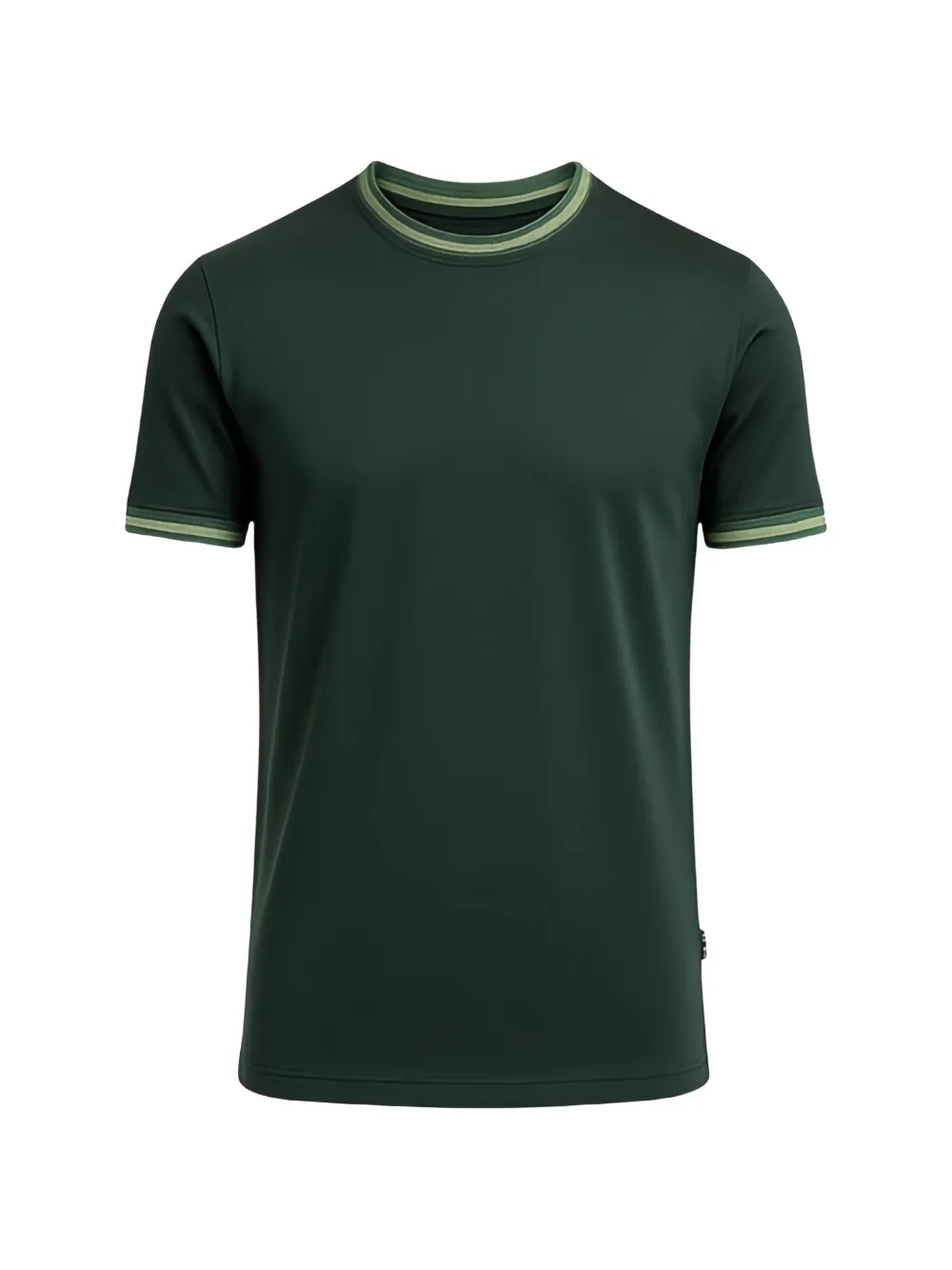 BOSS striped-trim cotton T-shirt - Verde