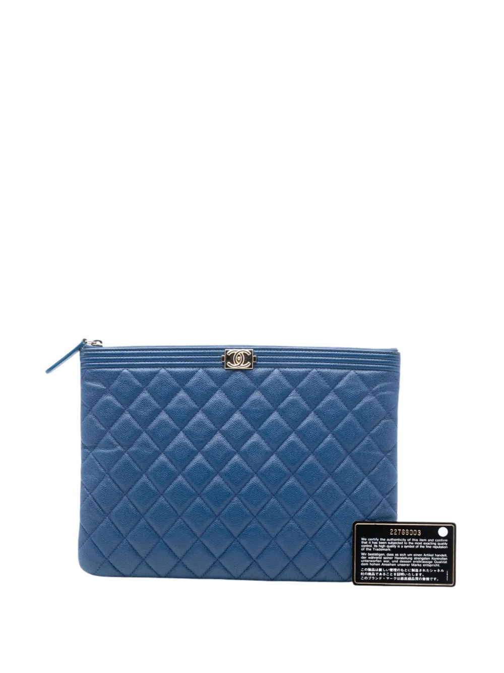 2016-2017 Medium Quilted Caviar Boy O Case Clutch Bag