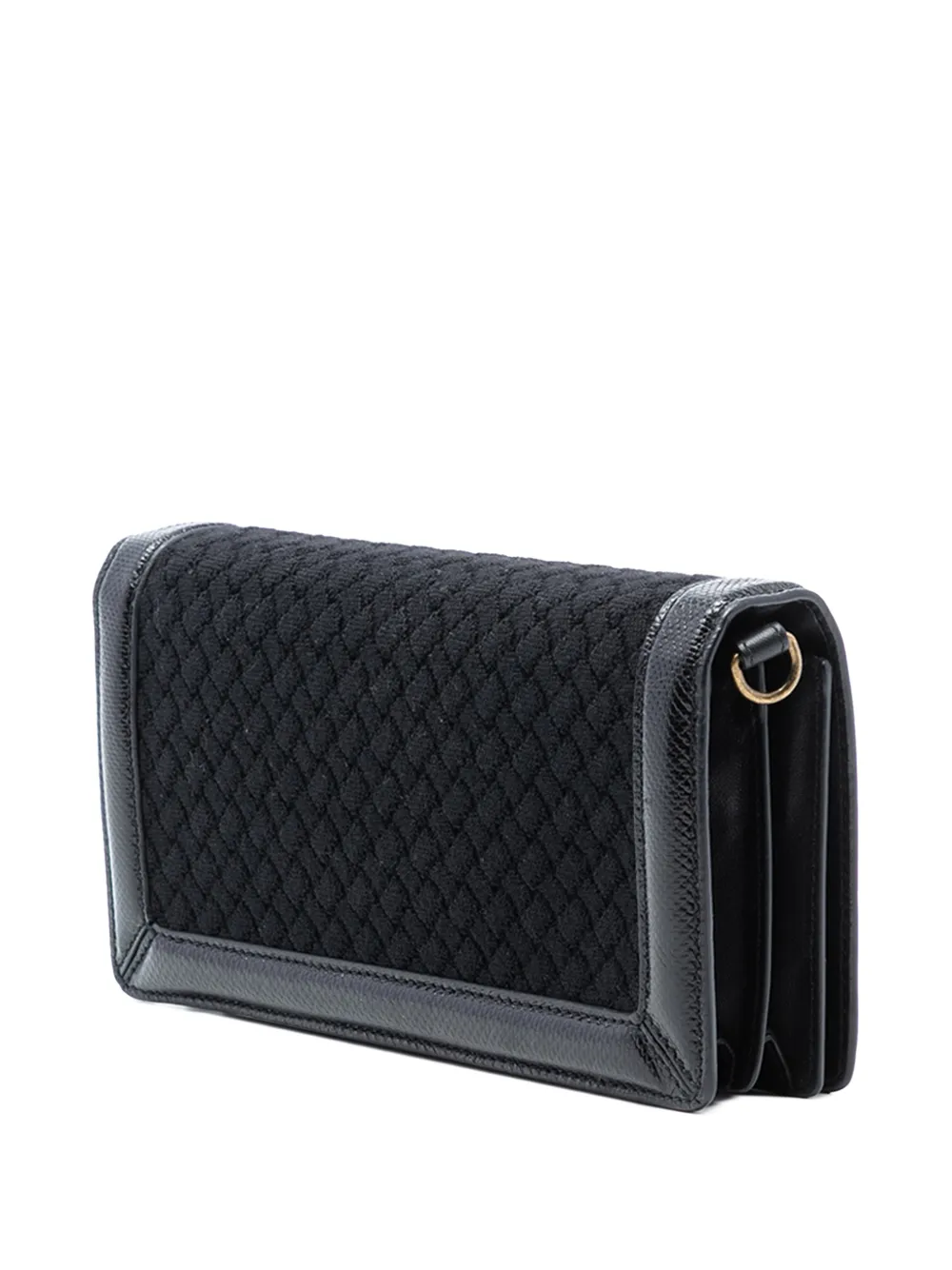 2012-2025 Karung Trimmed Knit Intrecciato Knot Clutch On Chain Crossbody Bag