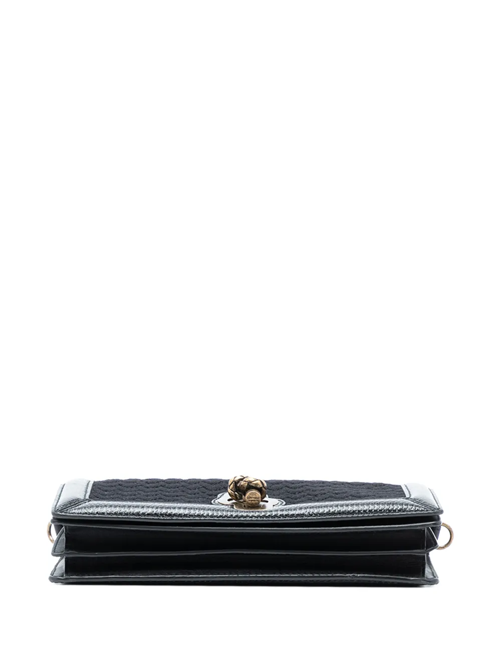 2012-2025 Karung Trimmed Knit Intrecciato Knot Clutch On Chain Crossbody Bag