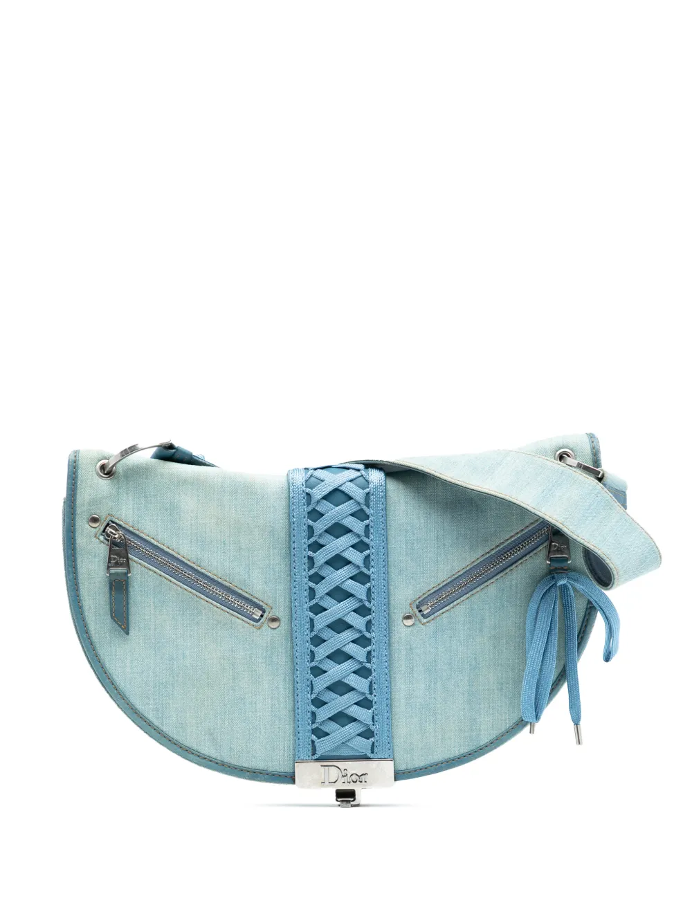 Christian Dior Pre-Owned 2002 Denim Admit It Flap hobo bag - Blu