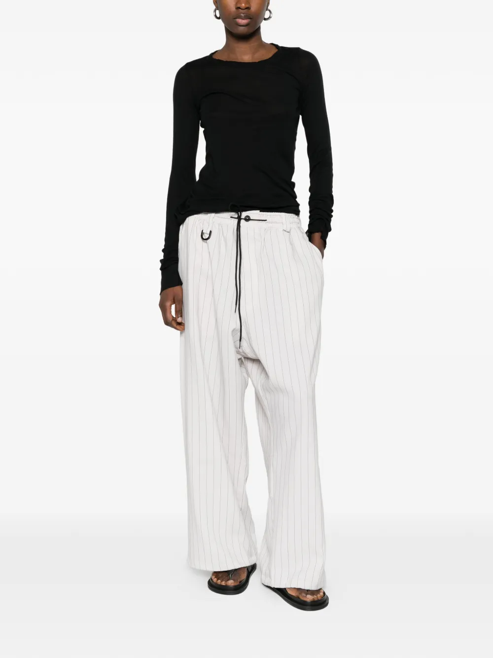  Y-3 Striped Drawstring Trousers - Neutrals 