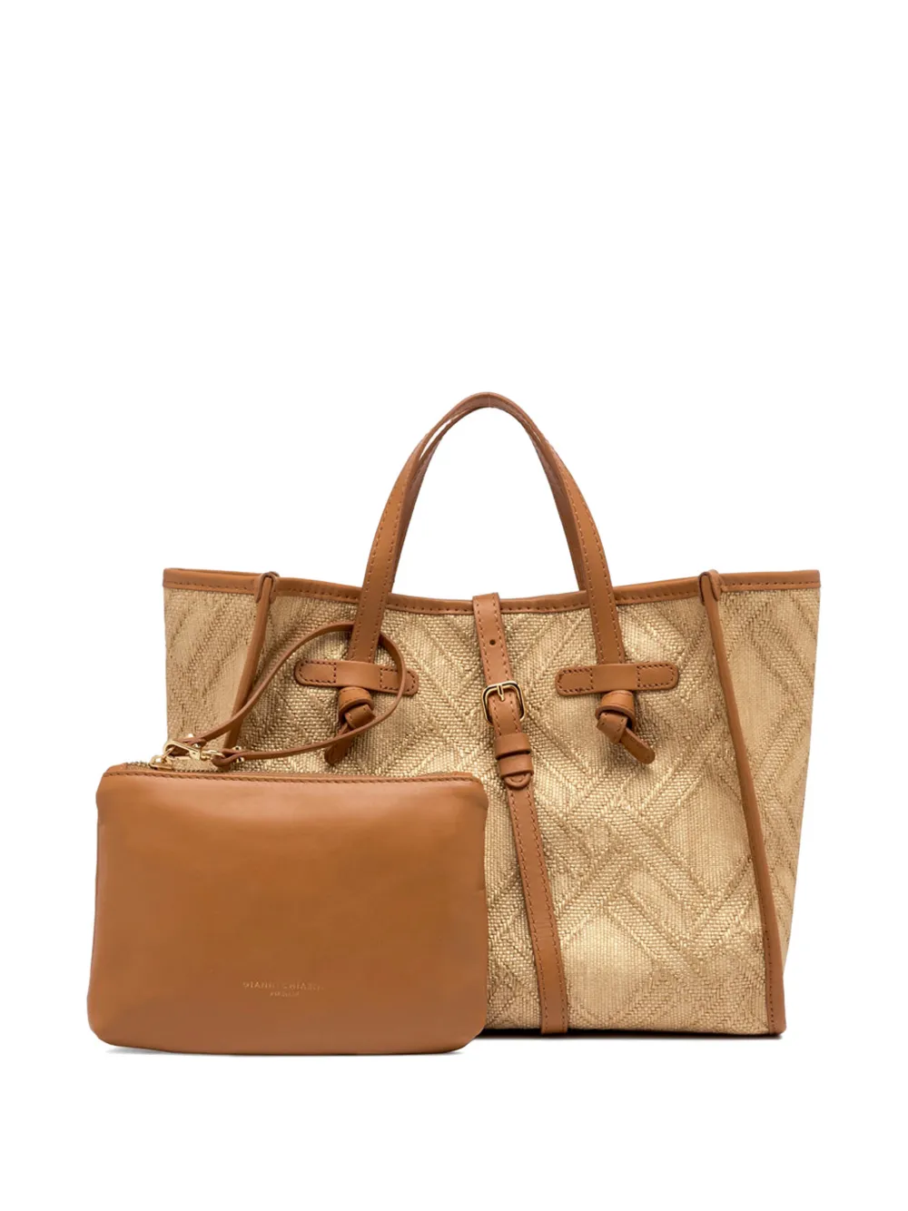 GIANNI CHIARINI Marcella 32 shopper met geknoopt detail Beige
