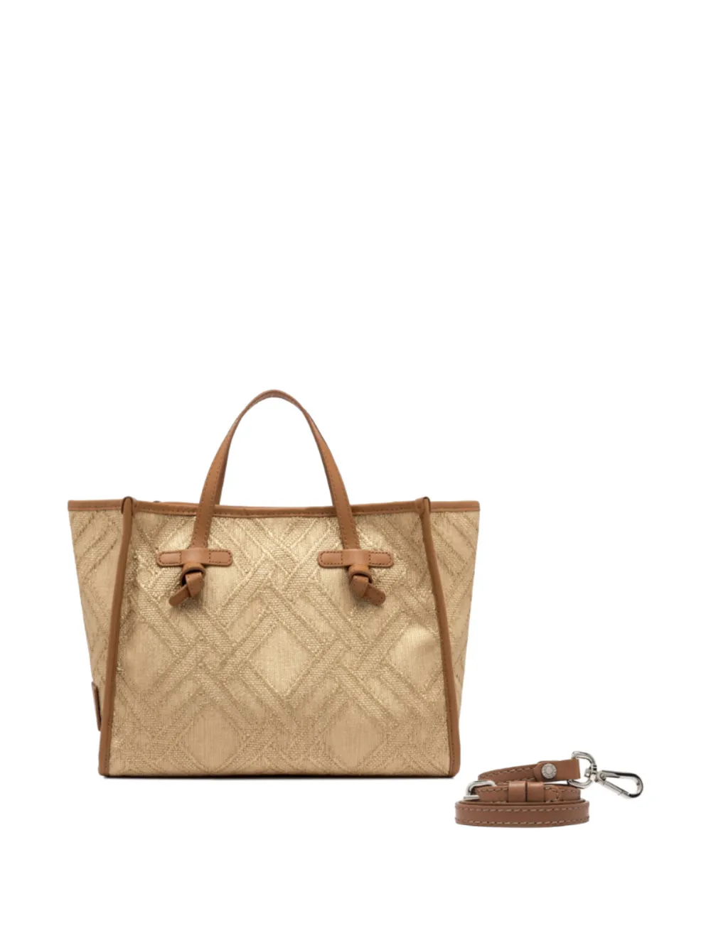 GIANNI CHIARINI Marcella 32 shopper met geknoopt detail Beige