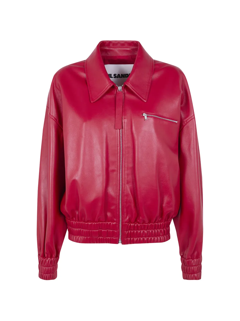 Jil Sander zipped leather jacket - Rosso