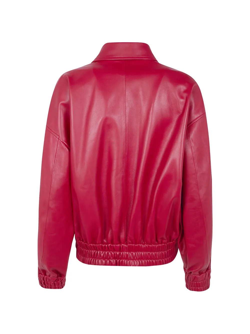  Jil Sander Zipped Leather Jacket - Red 