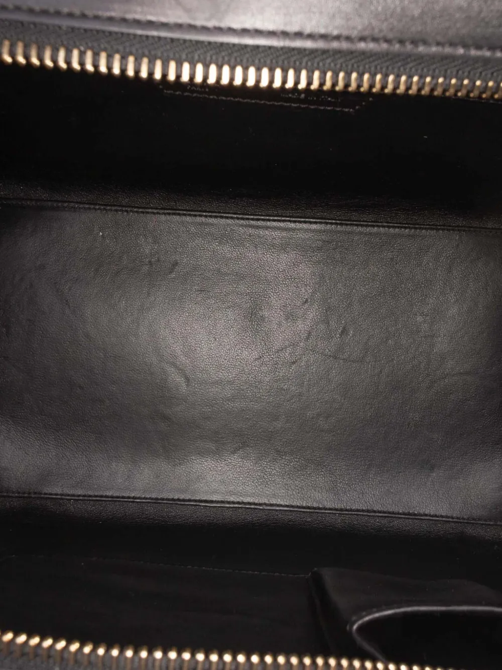 Celine Pre-owned 2014 Mini Tricolor Felt Wool and Calfskin Luggage Tote Bag in Black, view 5