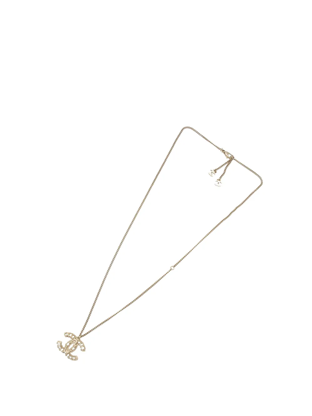 CHANEL Pre-Owned 2011 Gold Plated CC Faux Pearl Pendant Necklace costume necklace - Oro