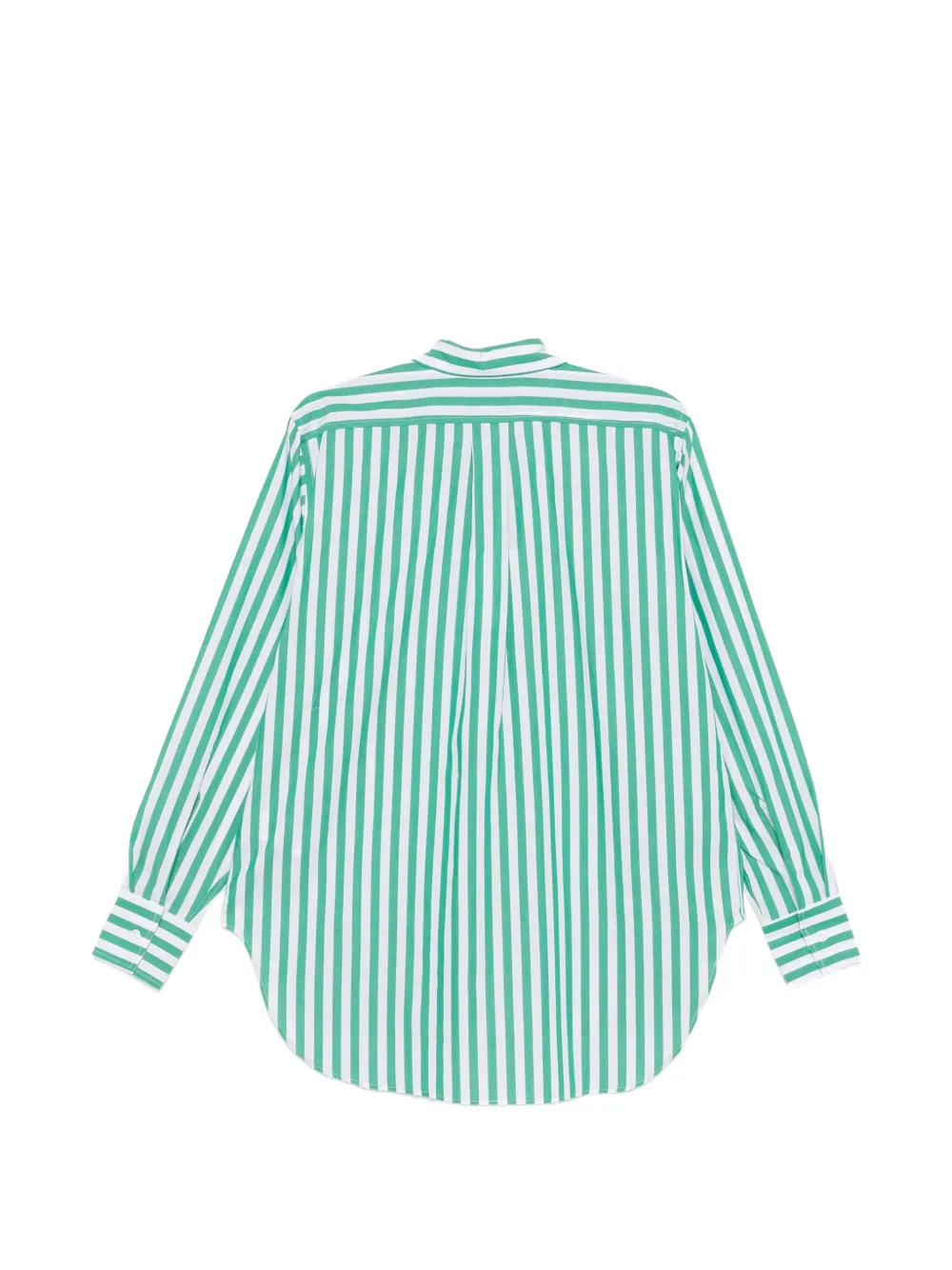  Hunza G Stripe Embroidered Patch Shirt - Green 