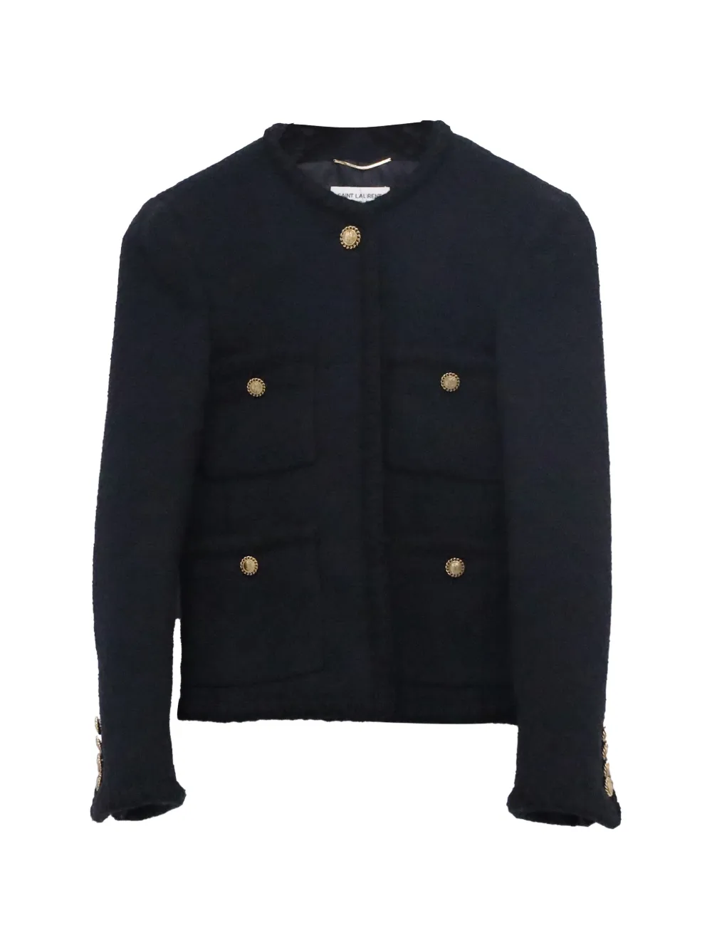 Saint Laurent Pre-Owned four-pocket tweed jacket - Nero