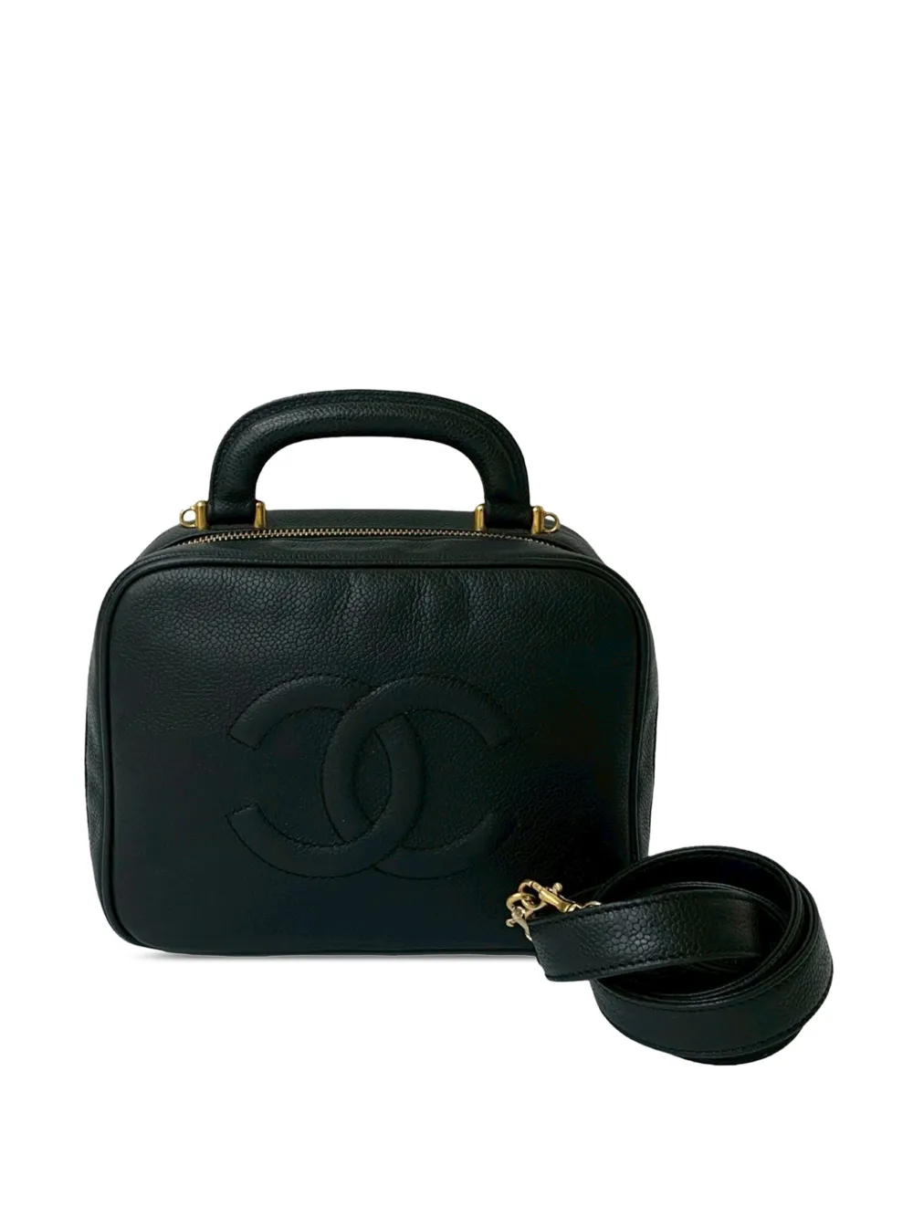 CHANEL Pre-Owned 1996-1997 CC Caviar Vanity Case satchel - Nero