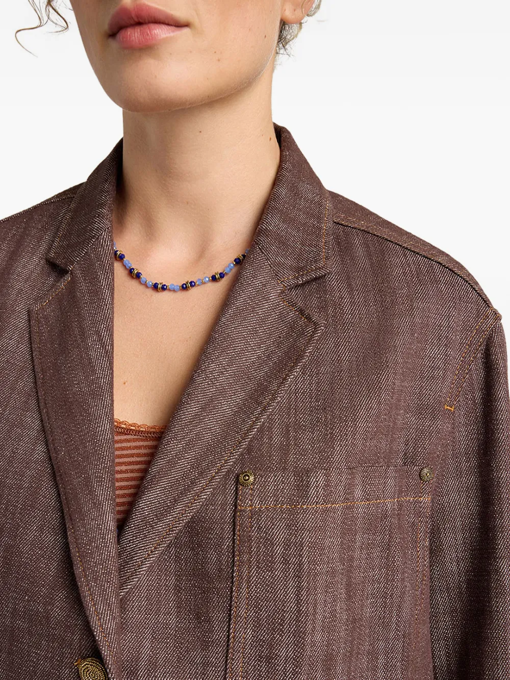 Shins Single-Breasted Denim Jacket