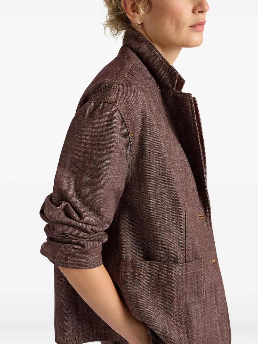 Shins Single-Breasted Denim Jacket